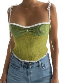 Women Halter Crochet Tops Sleeveless Knit Tank Tops Y2K Summer Crop Camisole Vest Top at Womens Clothing store at Amazon